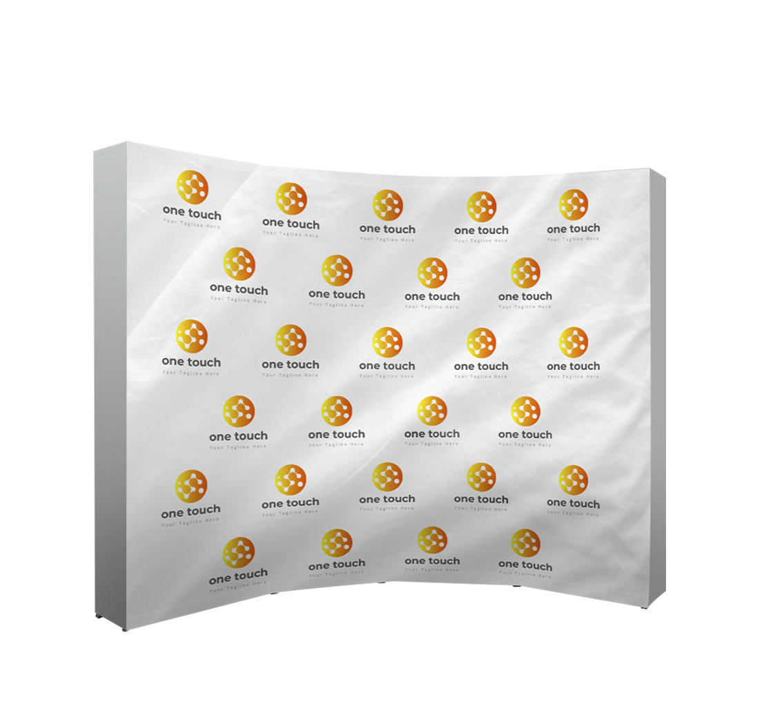 10 ft x 8 ft Step and Repeat Fabric Pop Up Curved Display