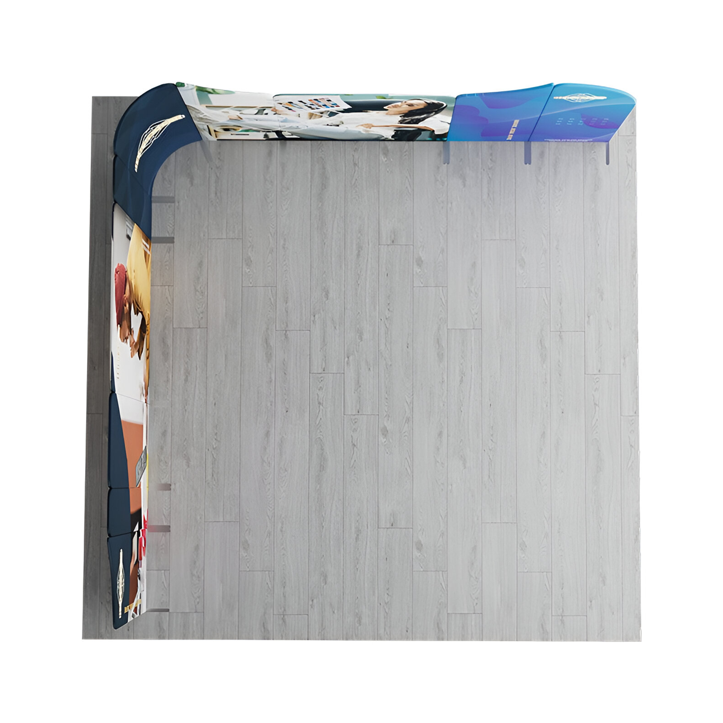 16.4x16.4ft Magnetic Modular Fabric Displays - L Shape Island