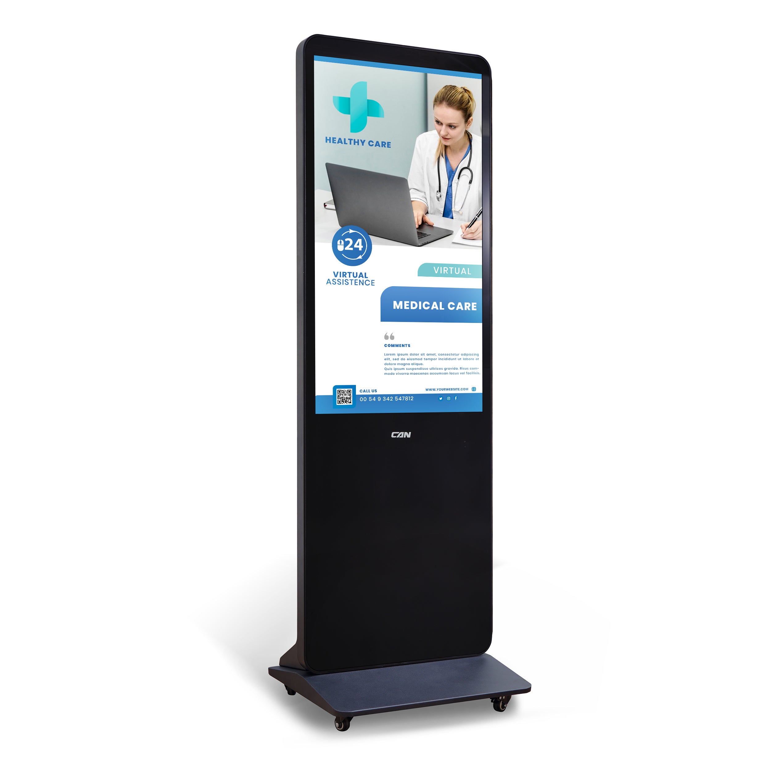 Portable LED Digital Display Signage with Wheels