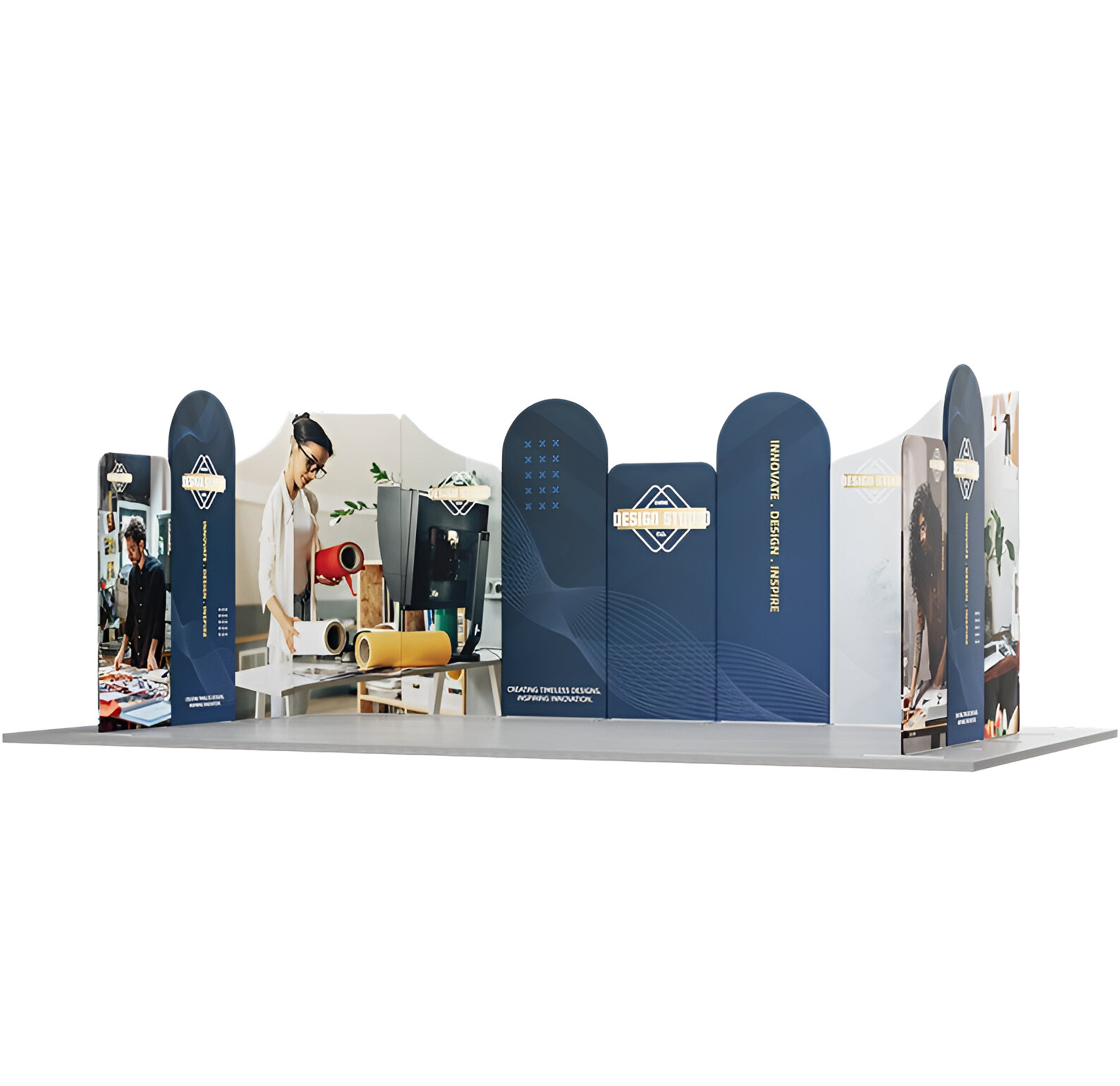 20ft Magnetic Modular Fabric Displays - U Shape Curved