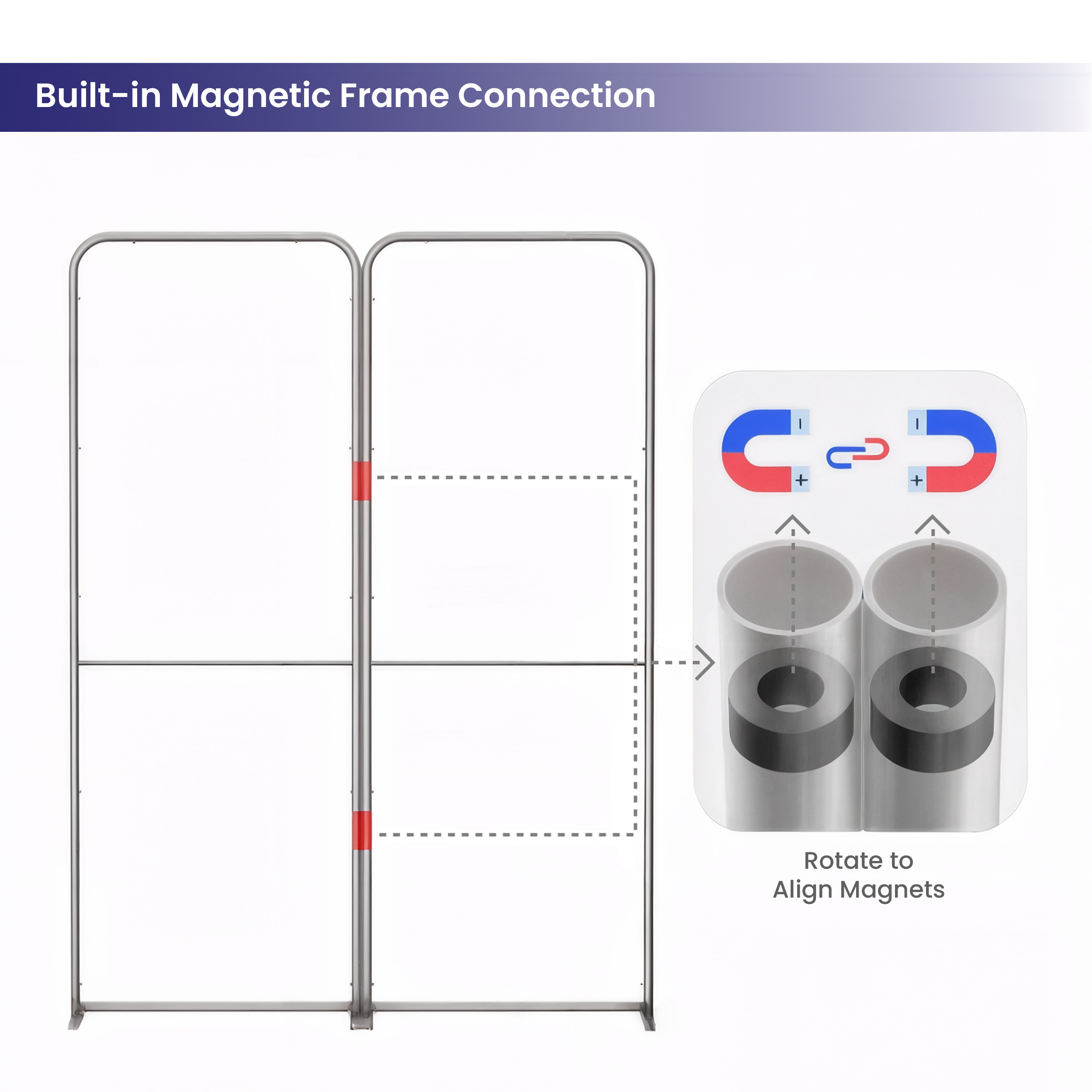 6.5ft Magnetic Modular Fabric Display - Tower Island Shape