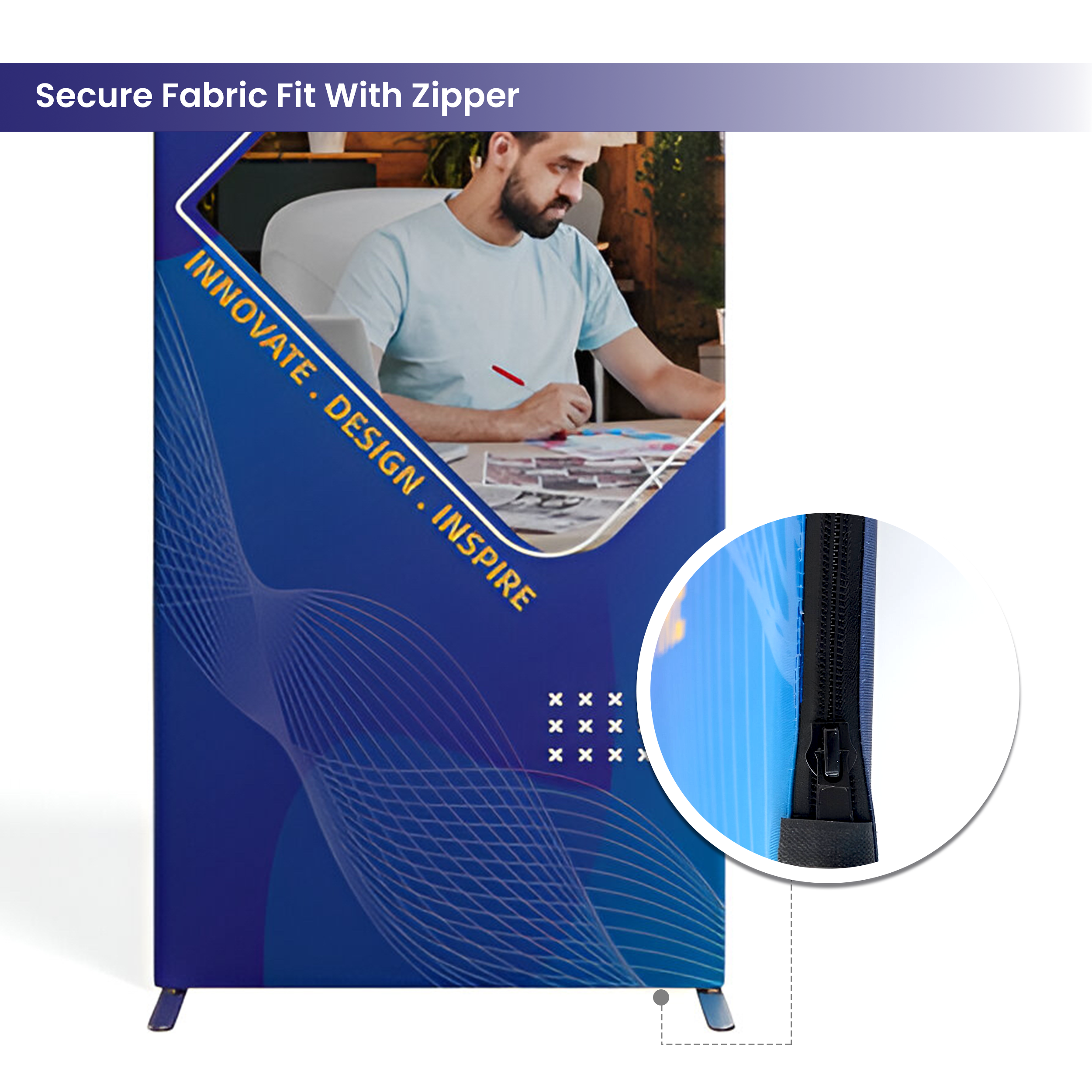 6.5ft Magnetic Modular Fabric Display - Tower Island Shape