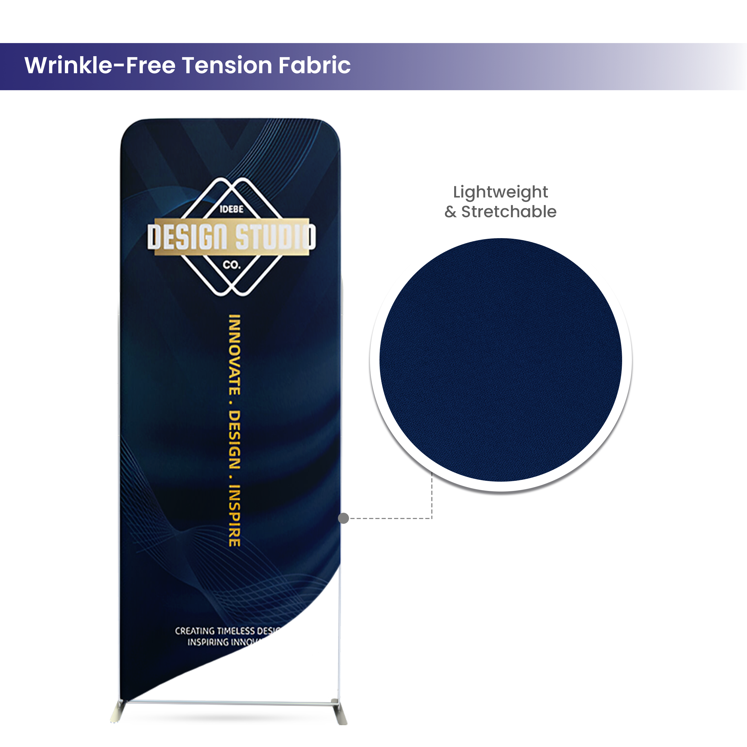 6.5ft Magnetic Modular Fabric Display - Tower Island Shape