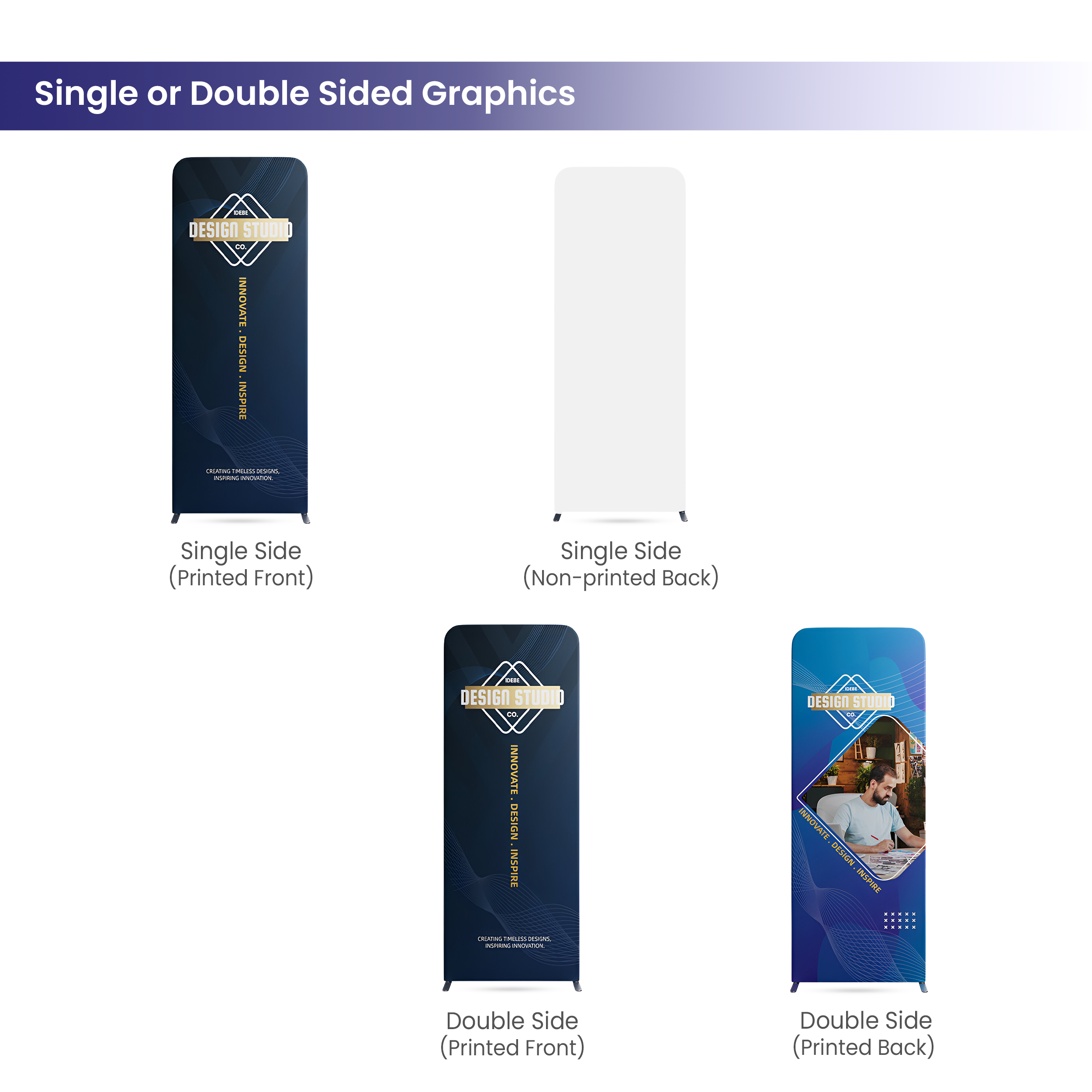 6.5ft Magnetic Modular Fabric Display - Tower Island Shape