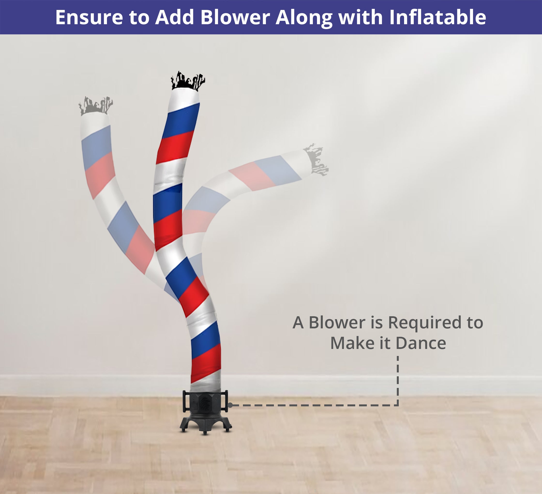 Barber Pole (Red, White, Blue) Inflatable Tube