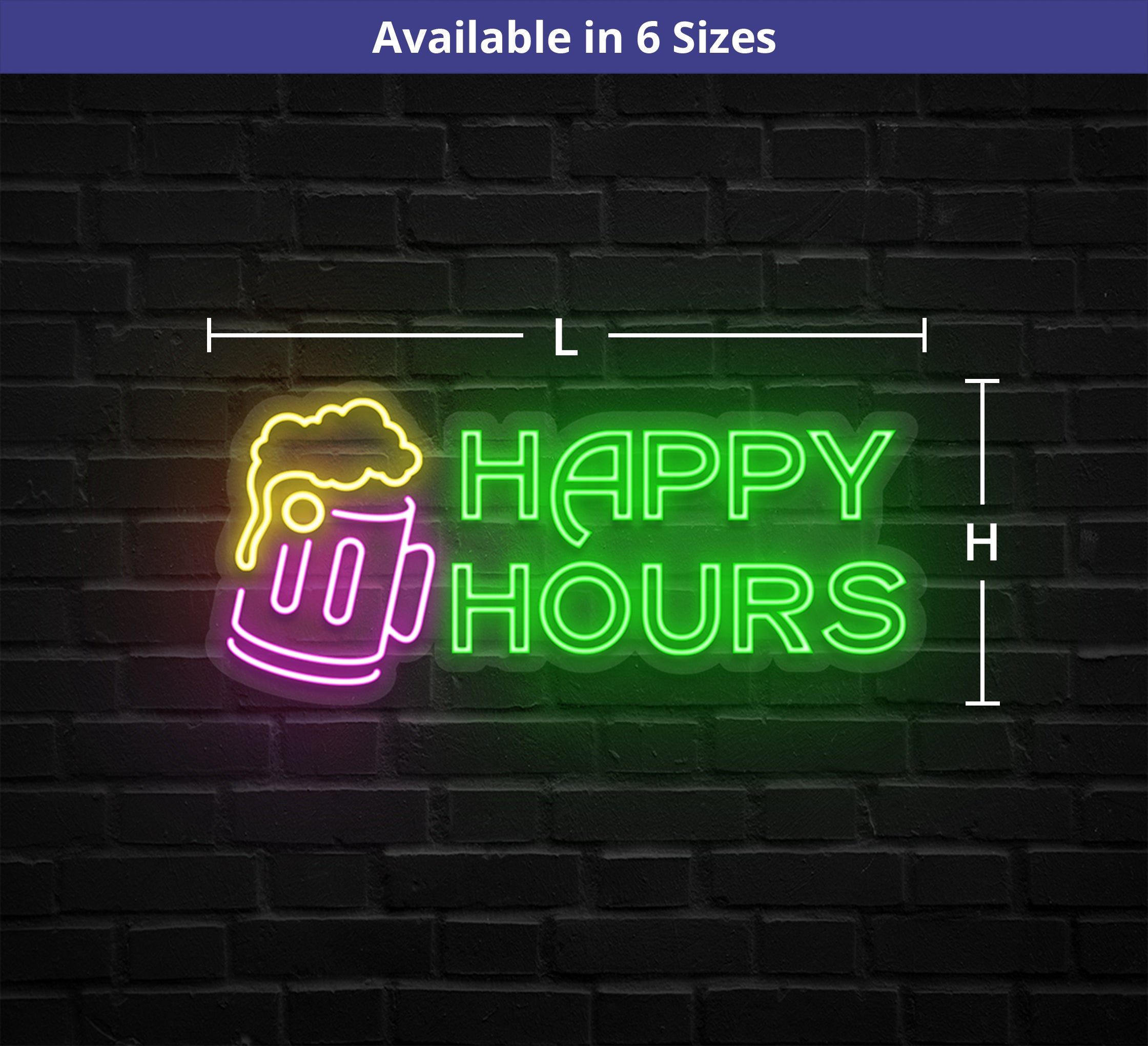 Happy Hours Neon Sign Online | Happy Hours Neon Sign - Bannerbuzz.ca