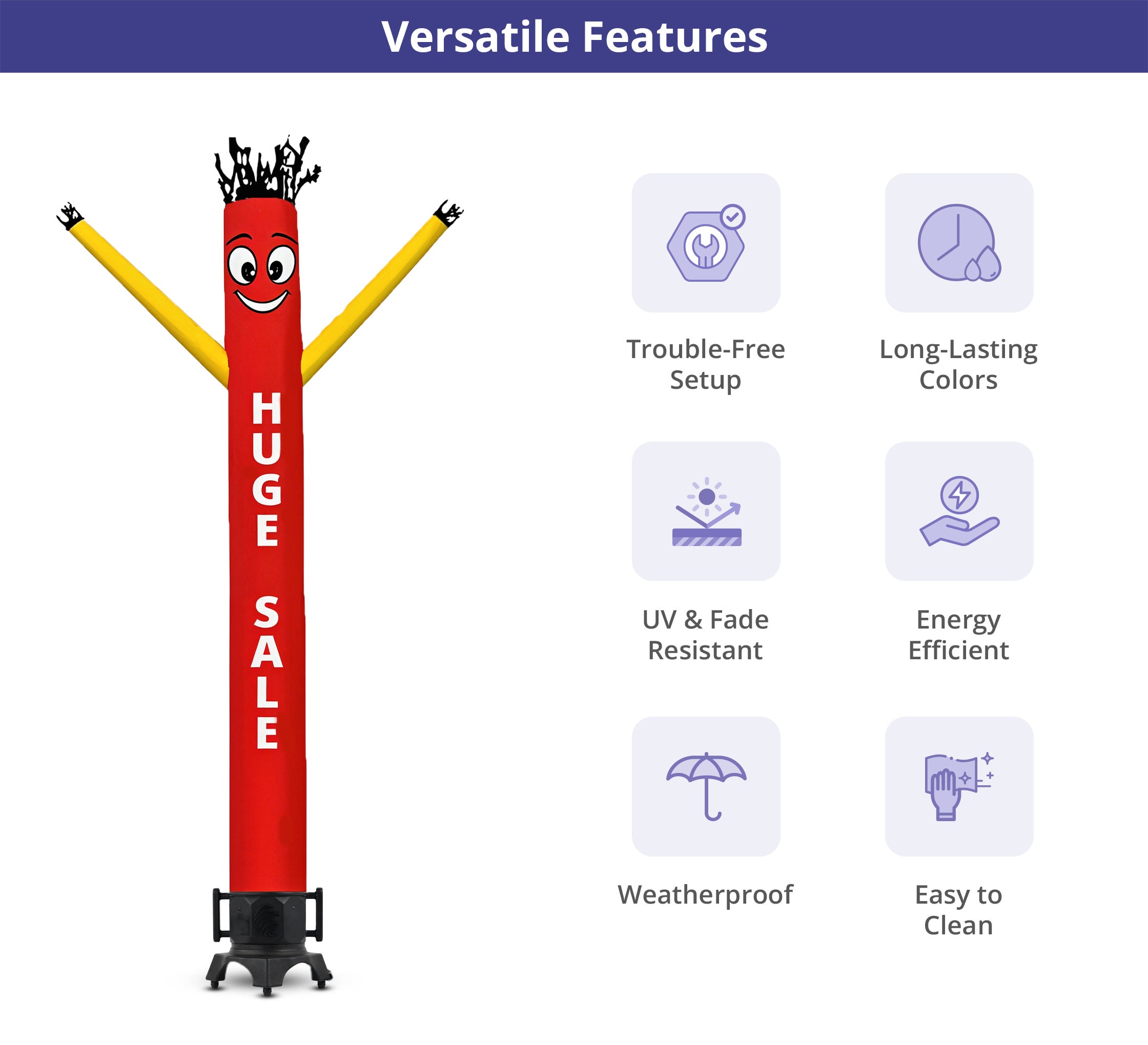 Huge Sale Inflatable Tube Man Red with Yellow Arms