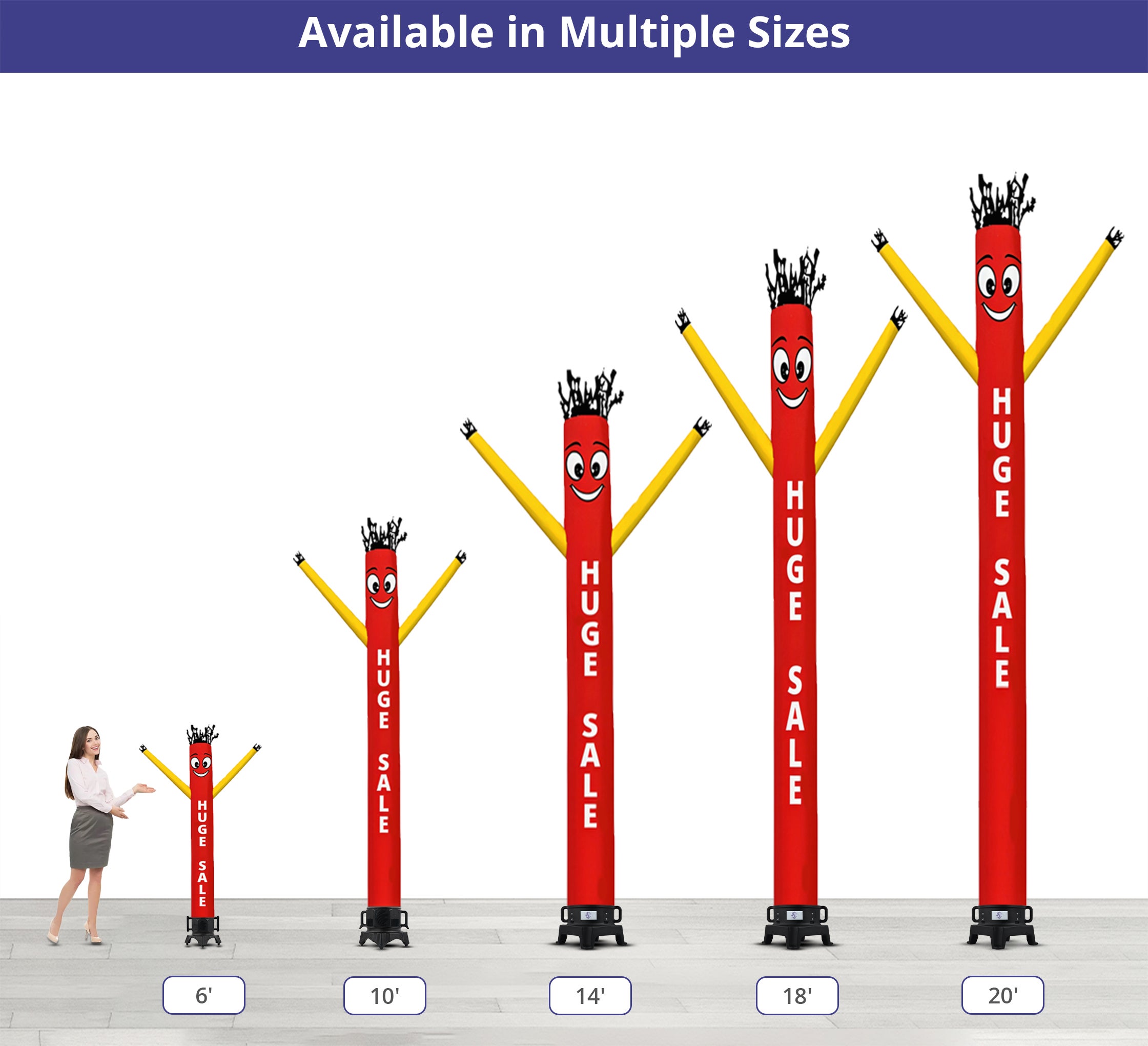 Huge Sale Inflatable Tube Man Red with Yellow Arms