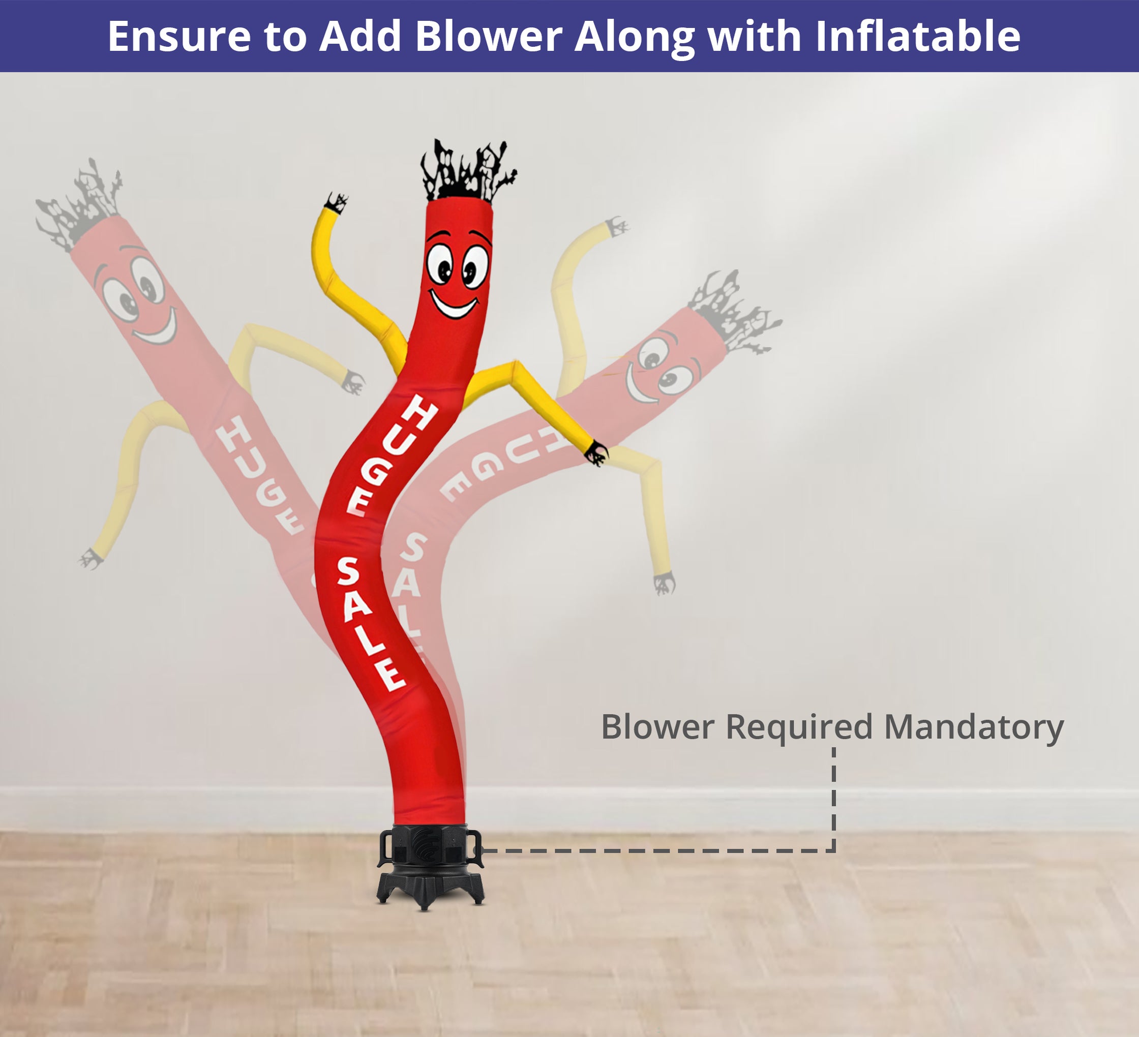 Huge Sale Inflatable Tube Man Red with Yellow Arms