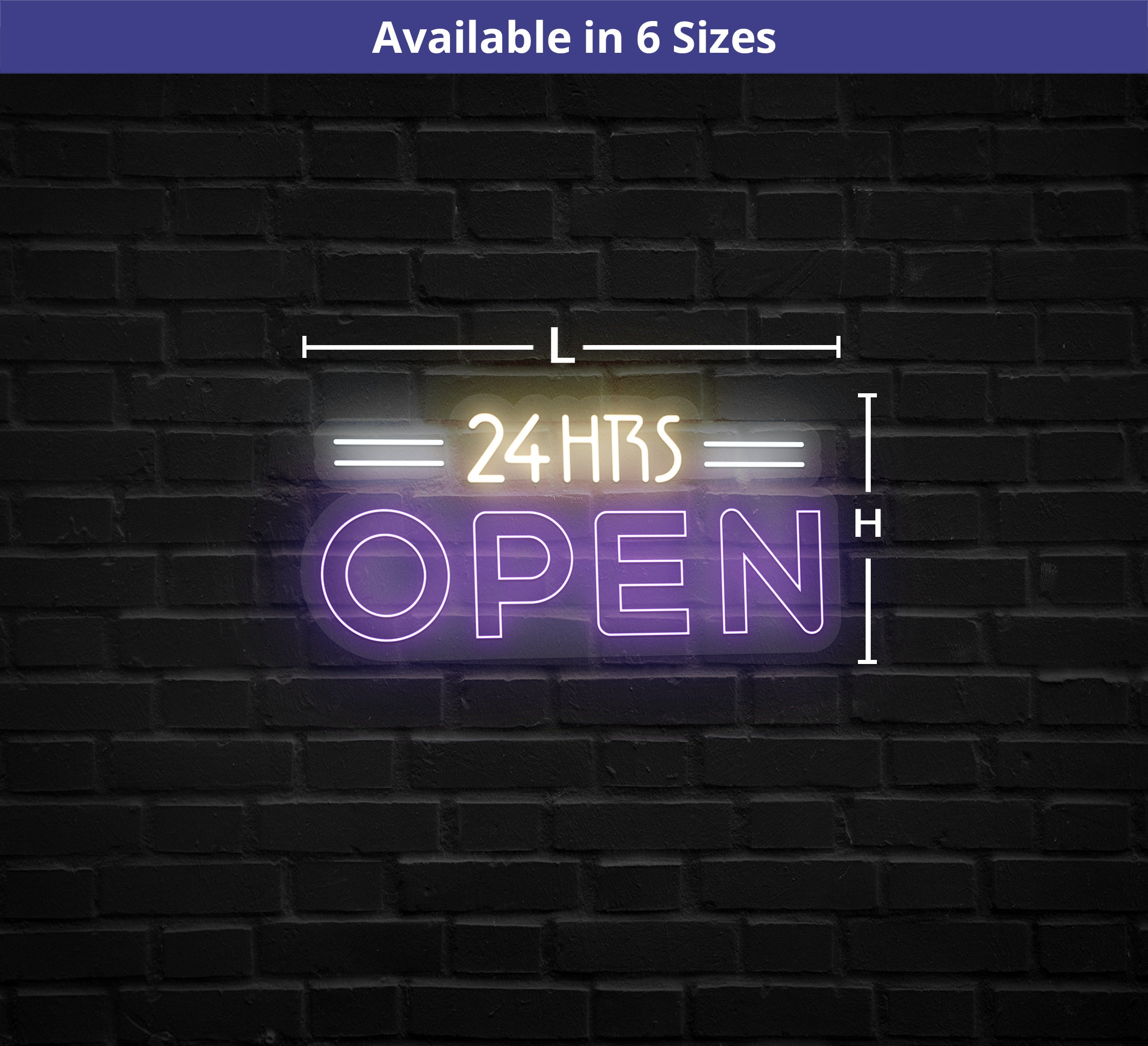 Open 24 Hours Neon Sign