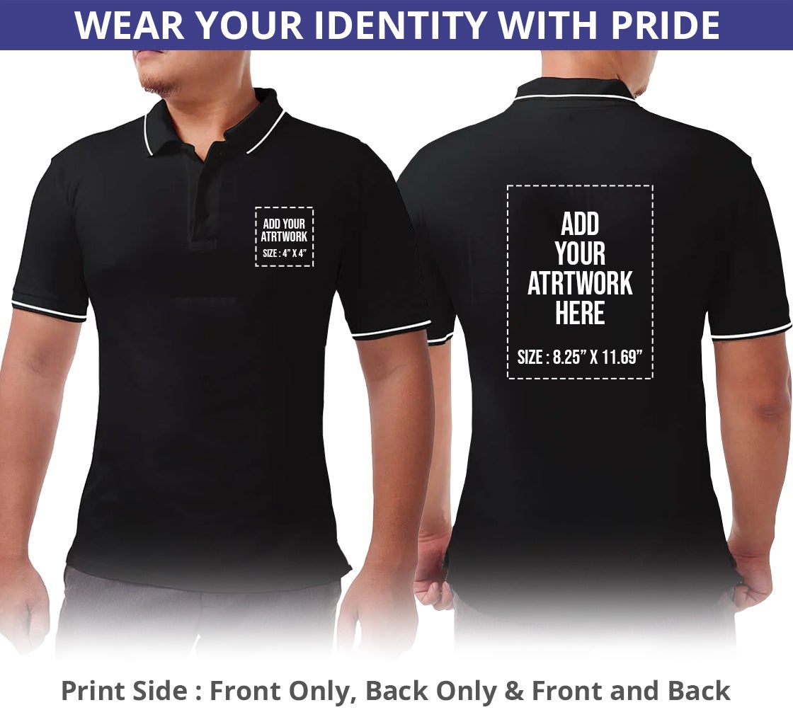Buy Custom Cotton Black Polo Shirt at the Best Price | BannerBuzz
