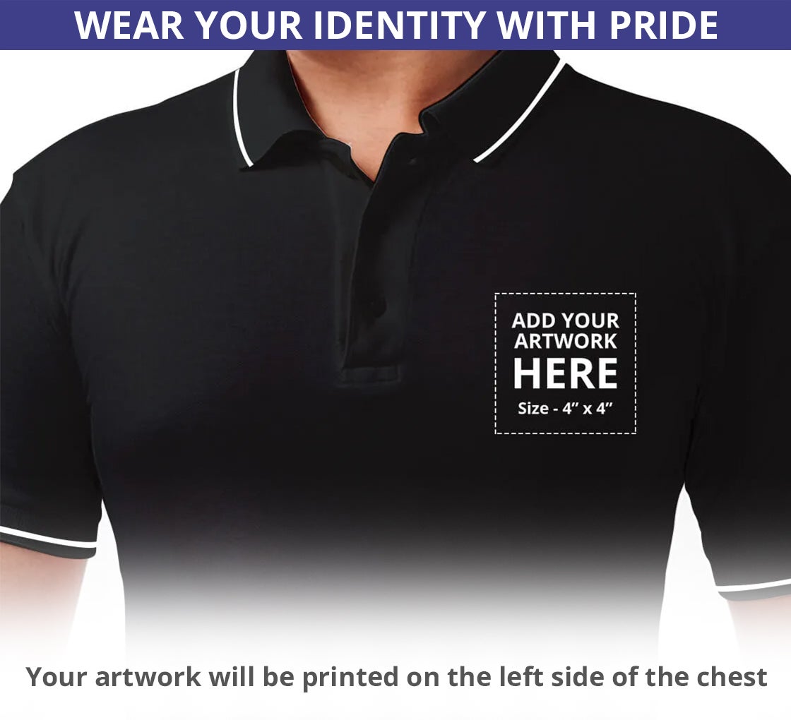 Order Custom Printed Black Polo Shirt (Embroidered) | BannerBuzz