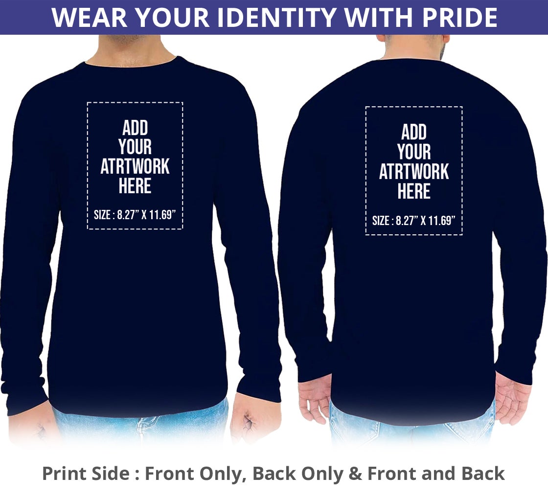 Buy Custom Printed Long Sleeves Crew Neck T-Shirts | BannerBuzz