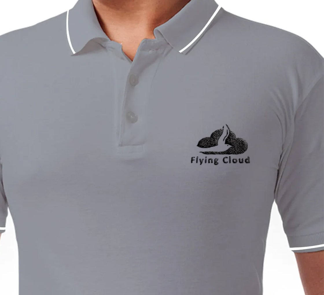 Buy Custom Grey Color Cotton Embroidered Polo Shirt | BannerBuzz