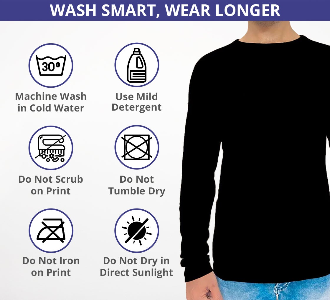 Buy Men's Long Sleeves T-Shirt - Crew Neck & Get 20% Off