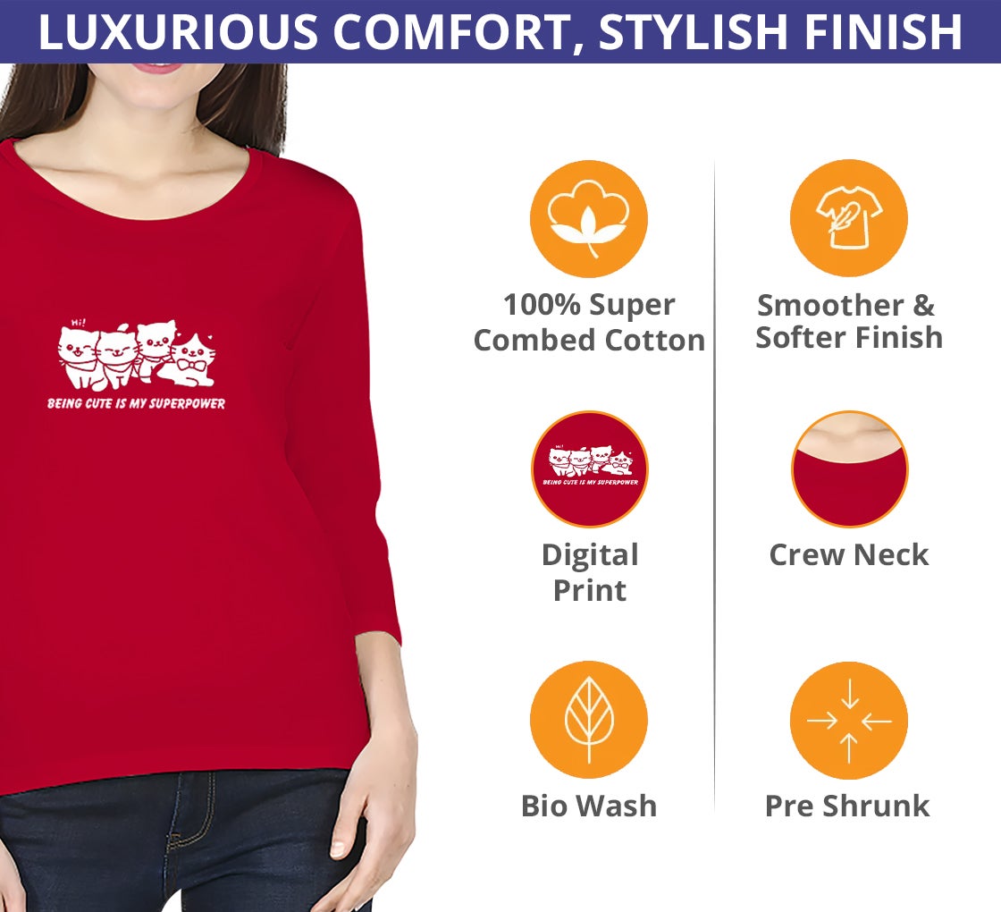 Buy Superior Cotton Women's T-Shirt - 3/4 Sleeves|BannerBuzz, CA