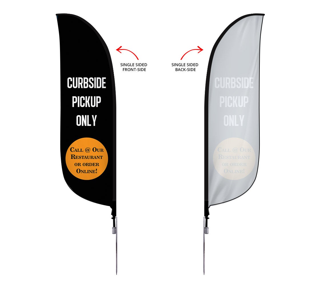 Pre Printed Curbside Pick Up Only Feather Flag