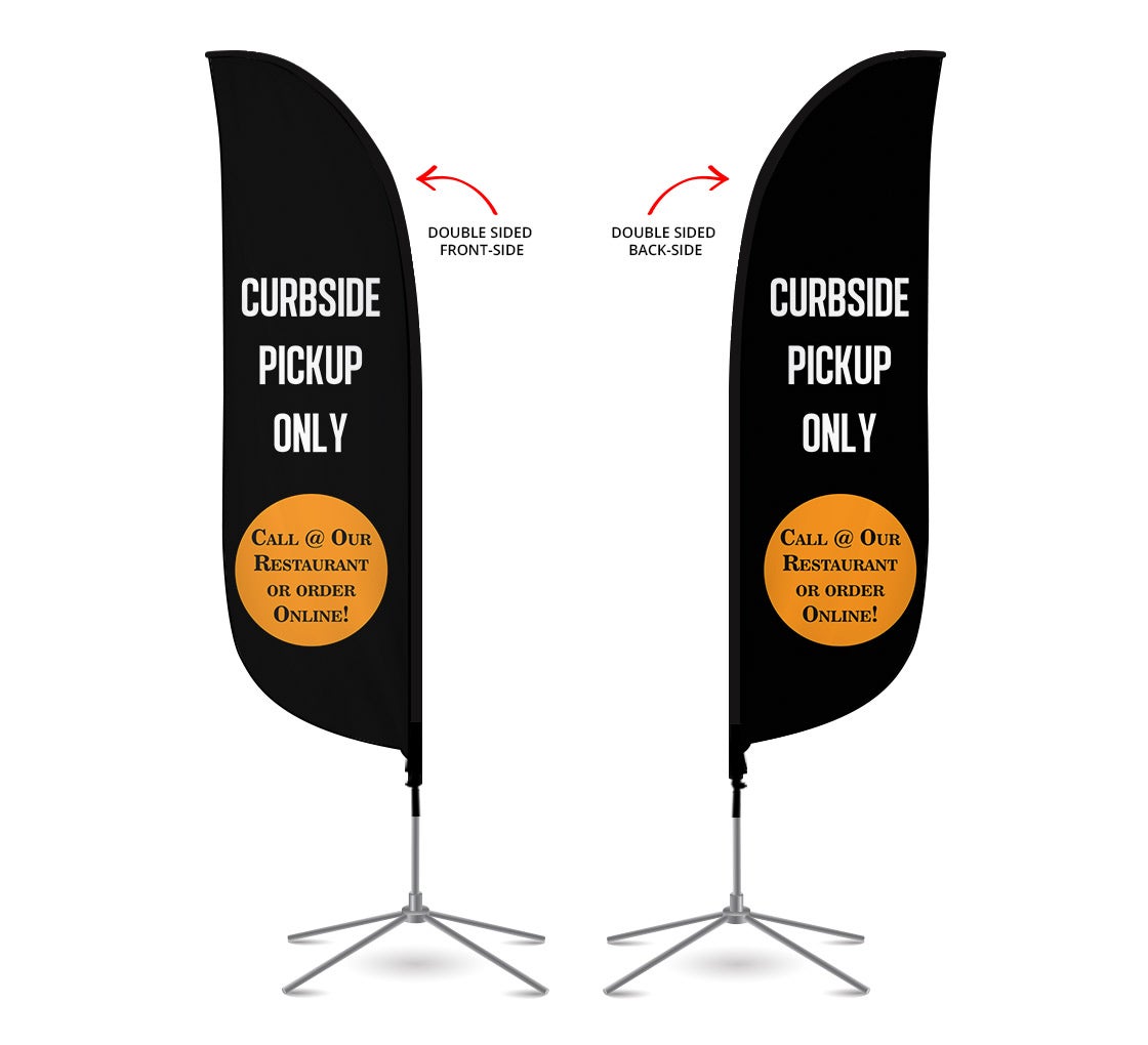 Pre Printed Curbside Pick Up Only Feather Flag