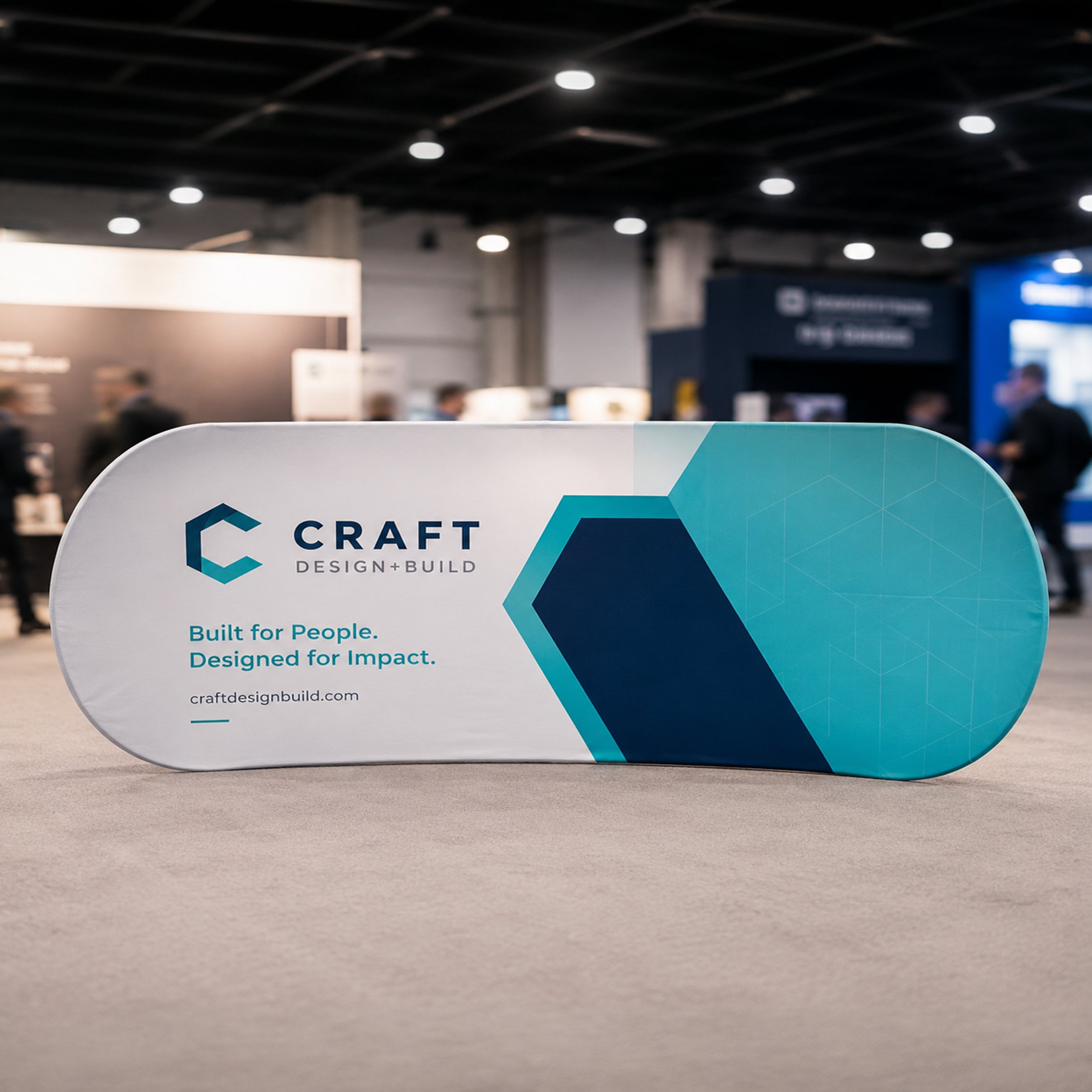 Tension Fabric Display Backdrop - Curved Shaped