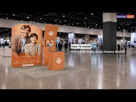 10ft Inline Trade Show Booth Branding Display with Counter & LED | Setup Guide | BannerBuzz