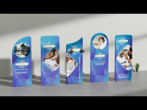 10ft Magnetic Modular Fabric Displays - L Shape Curved