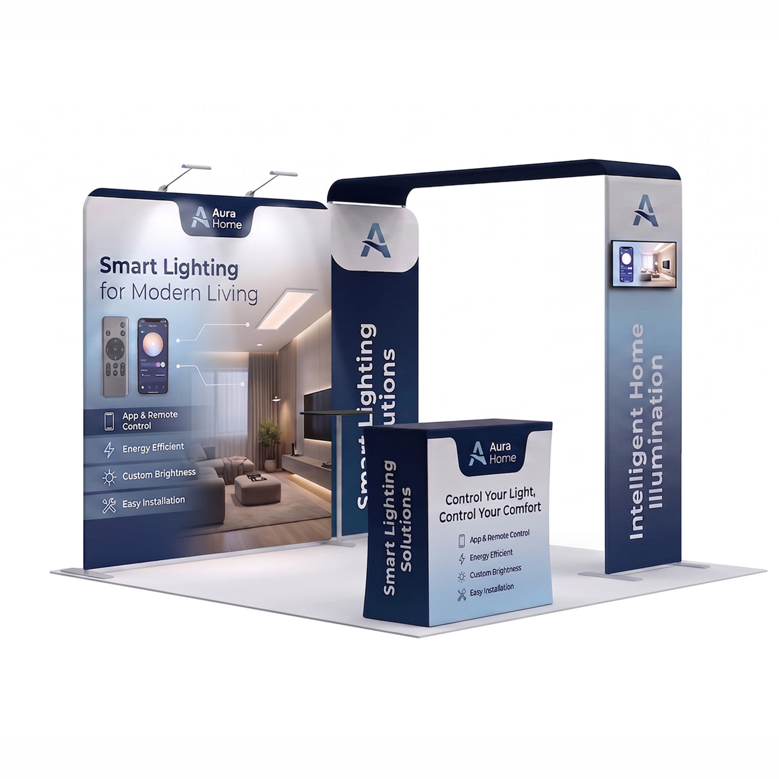 inline 10 ft inline trade show booth design 16 45 degree
