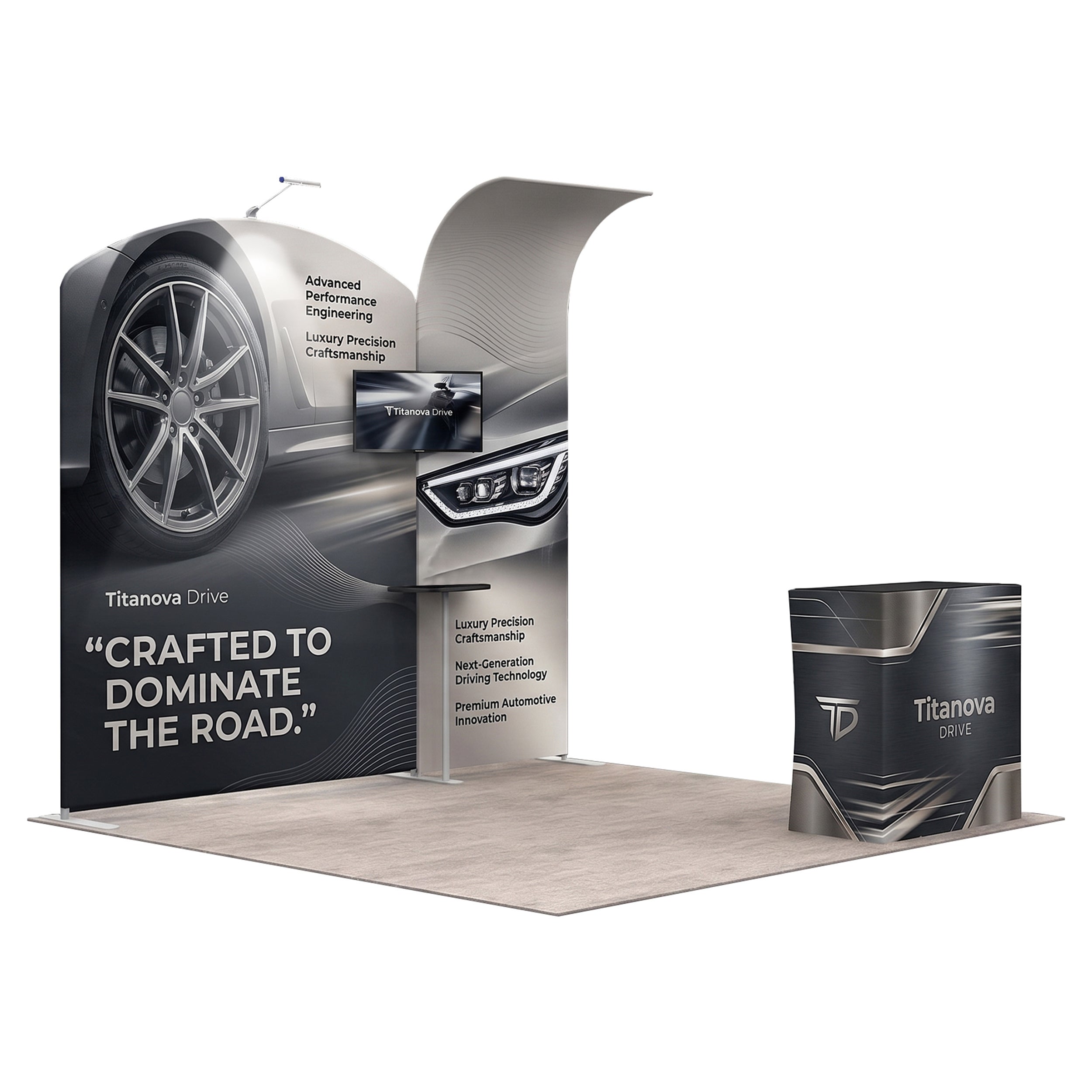 inline 10 ft inline trade show booth design 28 45 degree