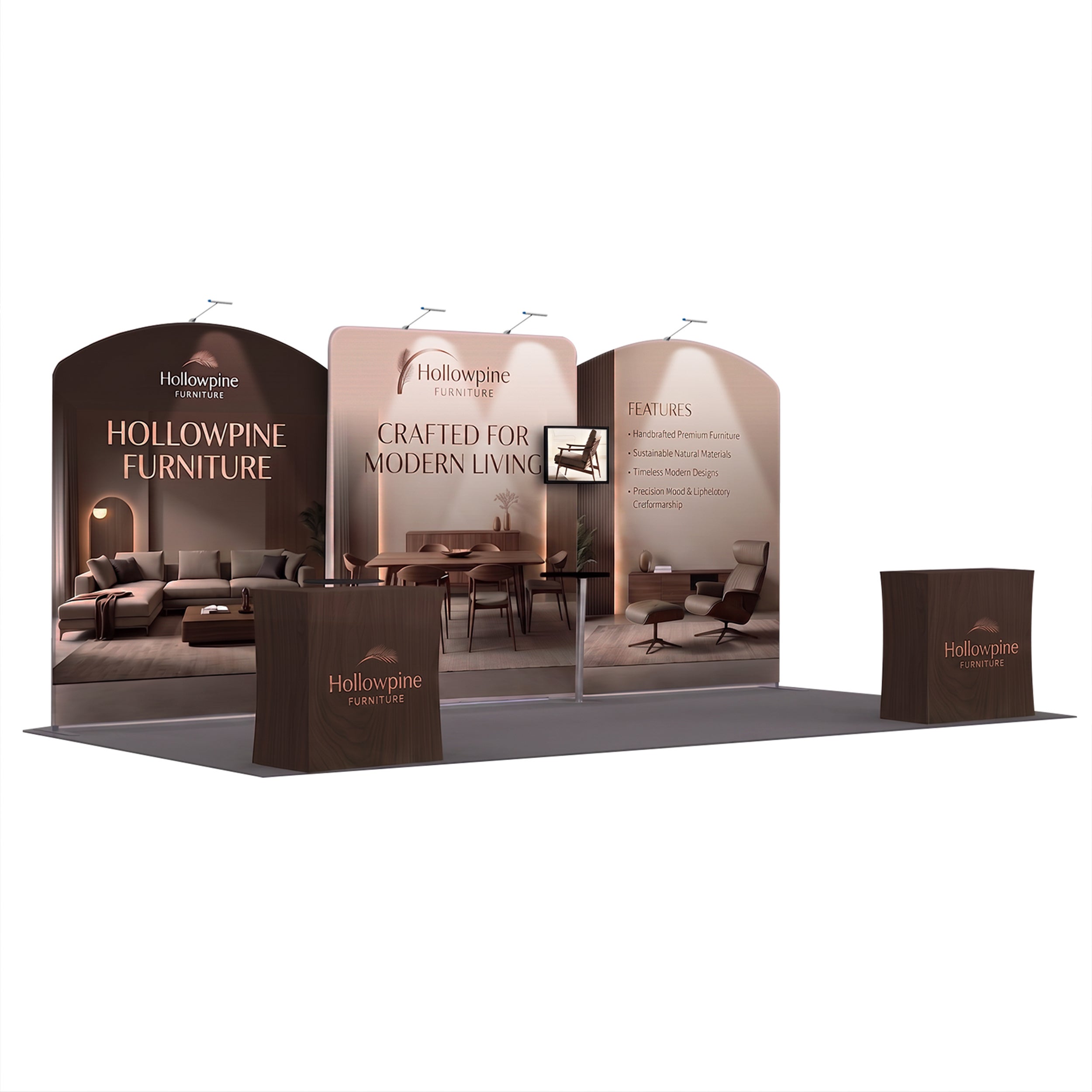 inline 20 ft inline trade show booth design 29 45 degree