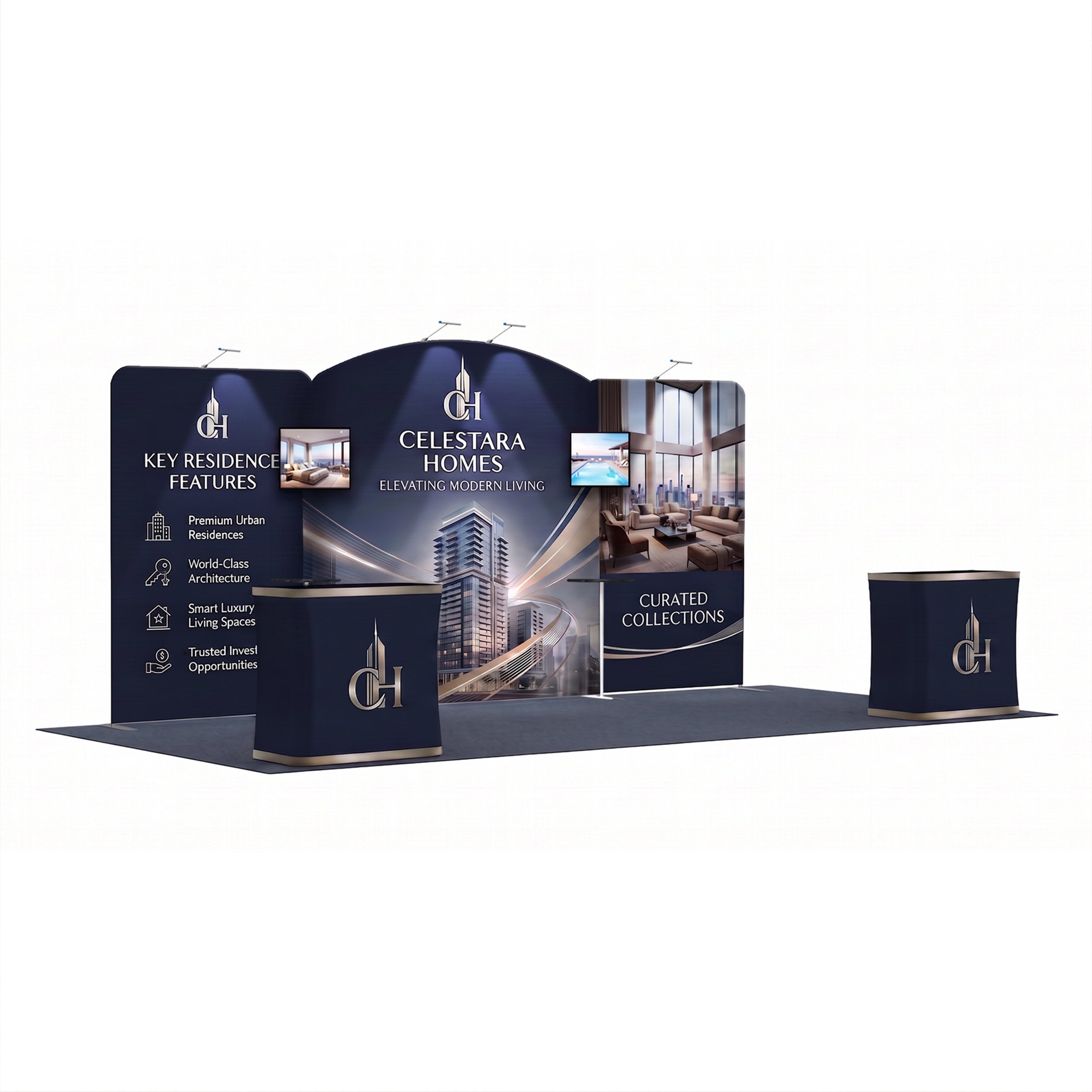 inline 20 ft inline trade show booth design 31 45 degree