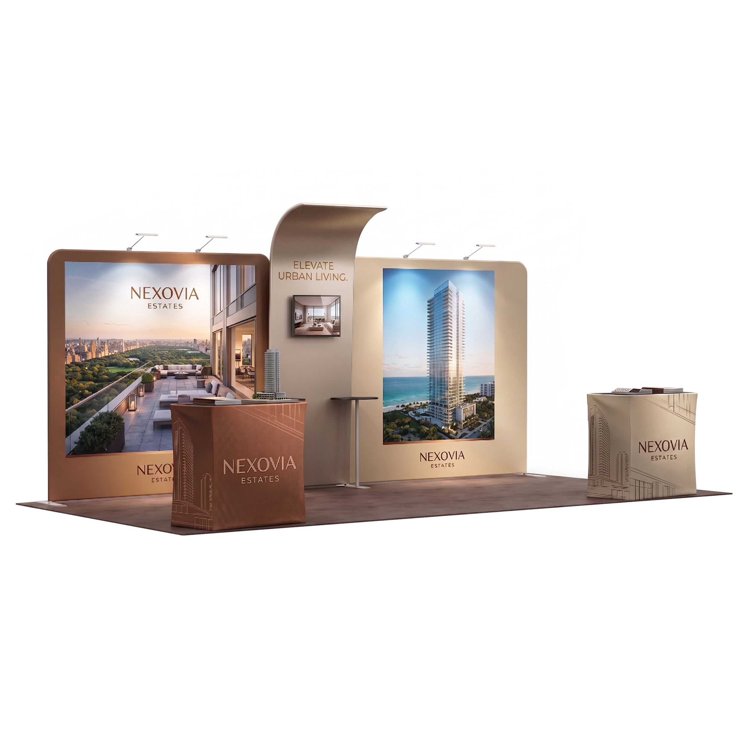 inline 20 ft inline trade show booth design 41 45 degree