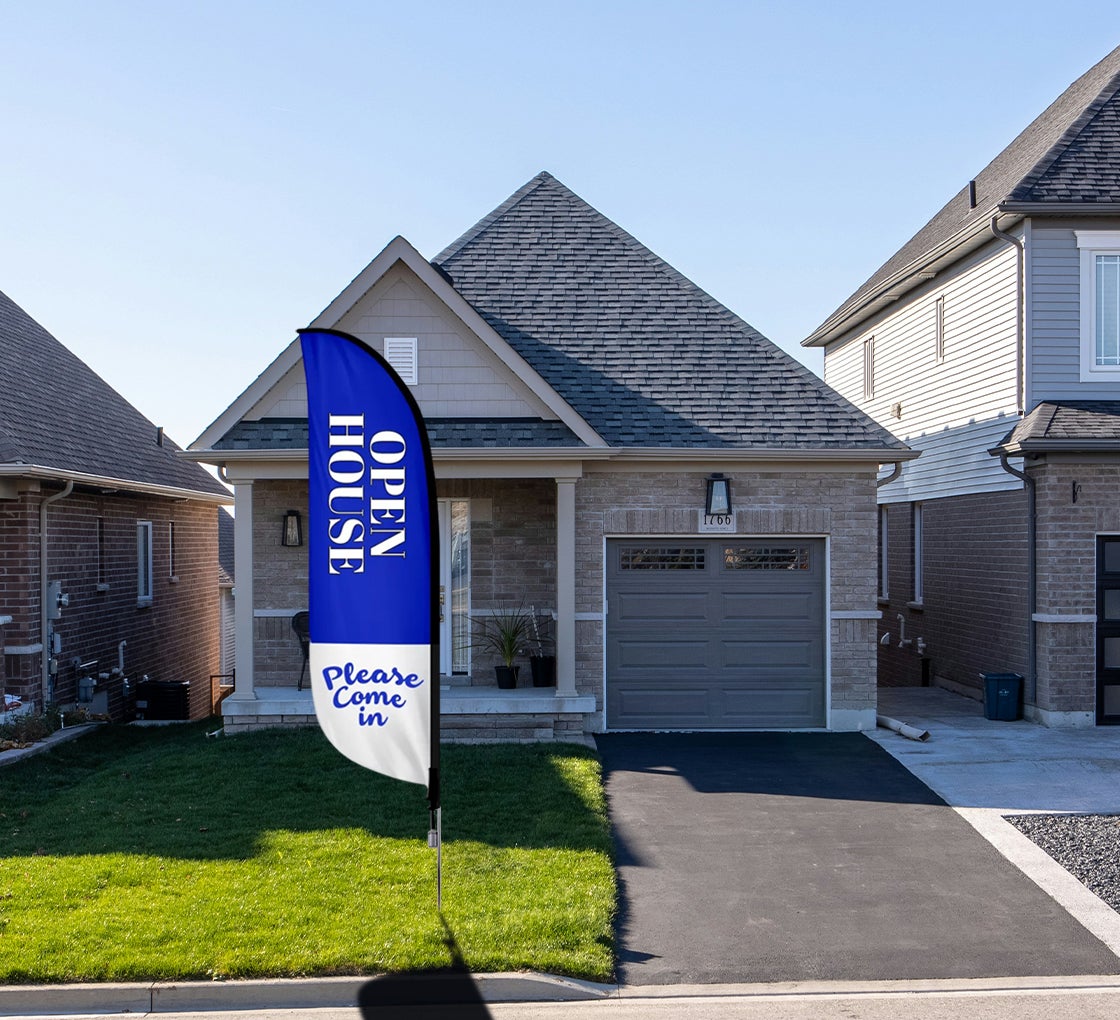 Pre Printed Open House Feather Flag