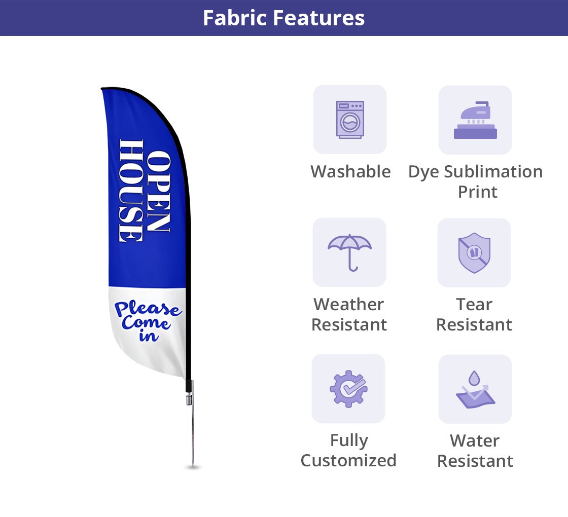 Pre Printed Open House Feather Flag