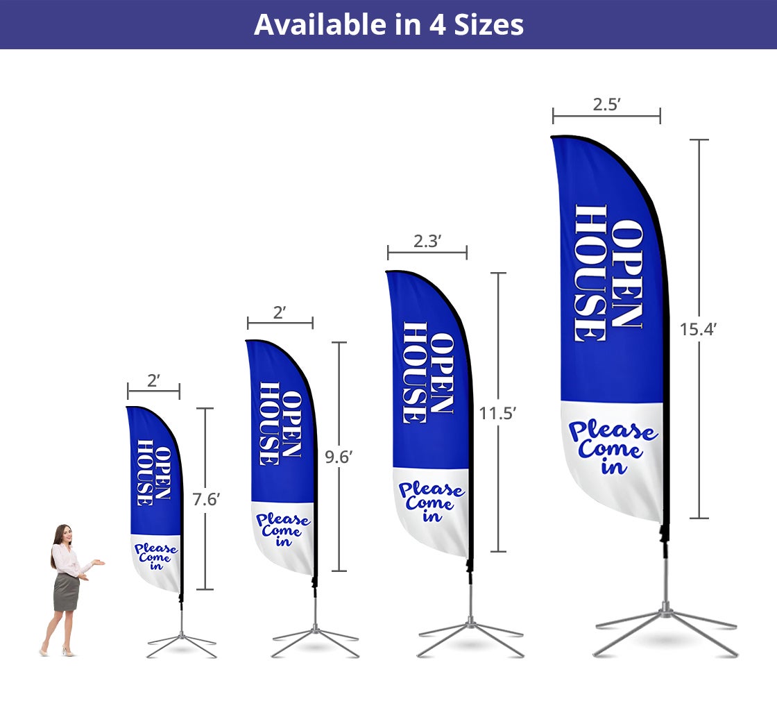 Pre Printed Open House Feather Flag