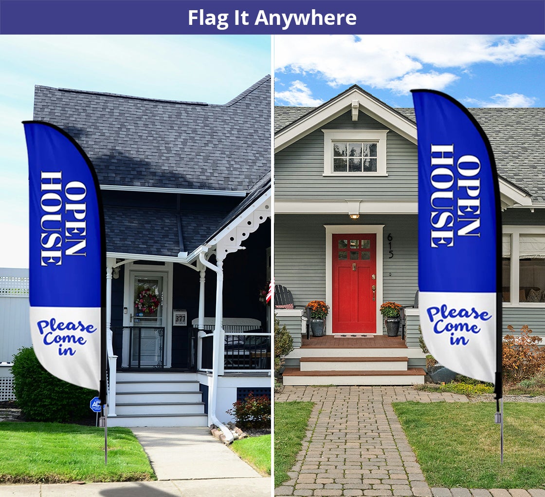Pre Printed Open House Feather Flag
