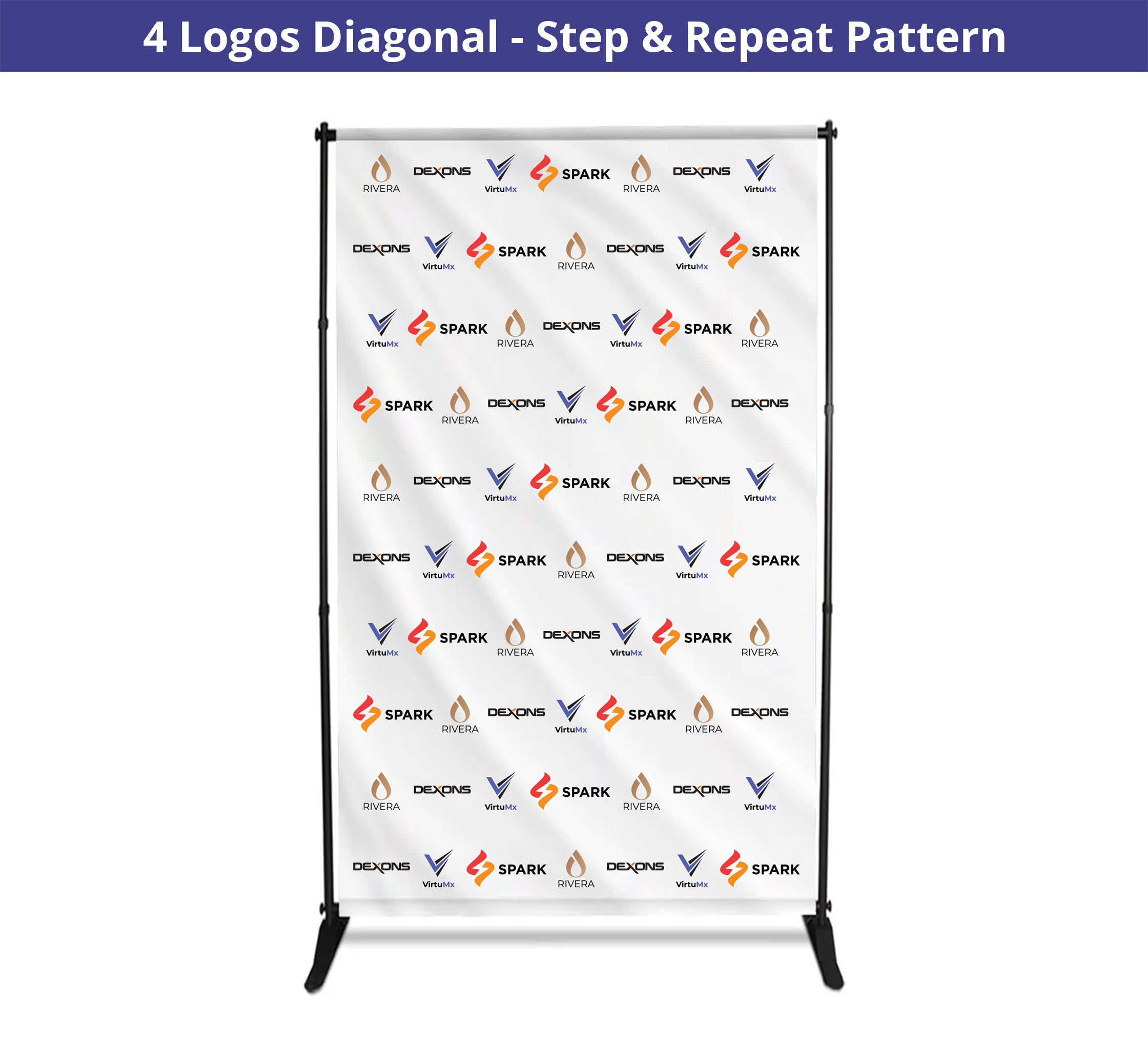 5 ft x 8 ft Step and Repeat Adjustable Banner Stands