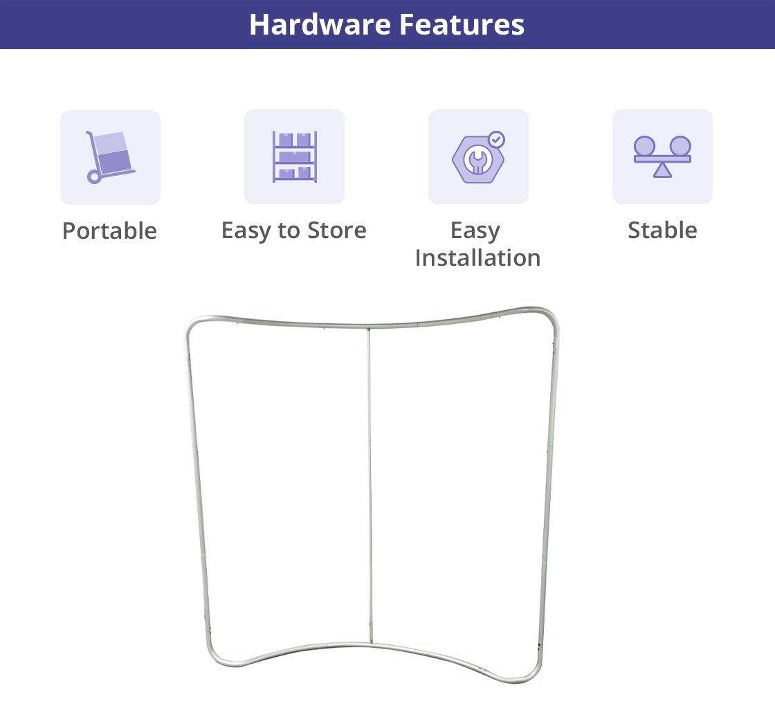 8 ft x 8 ft Step and Repeat Curved Pillow Case Backdrop