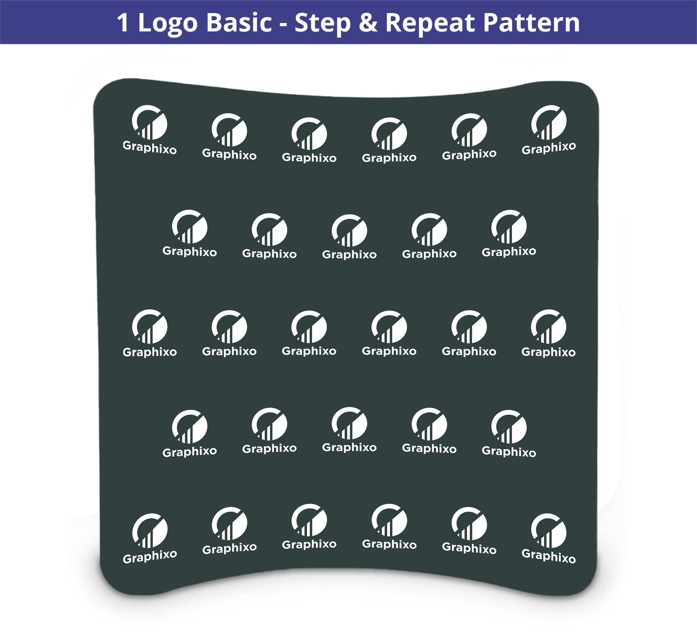8 ft x 8 ft Step and Repeat Curved Pillow Case Backdrop