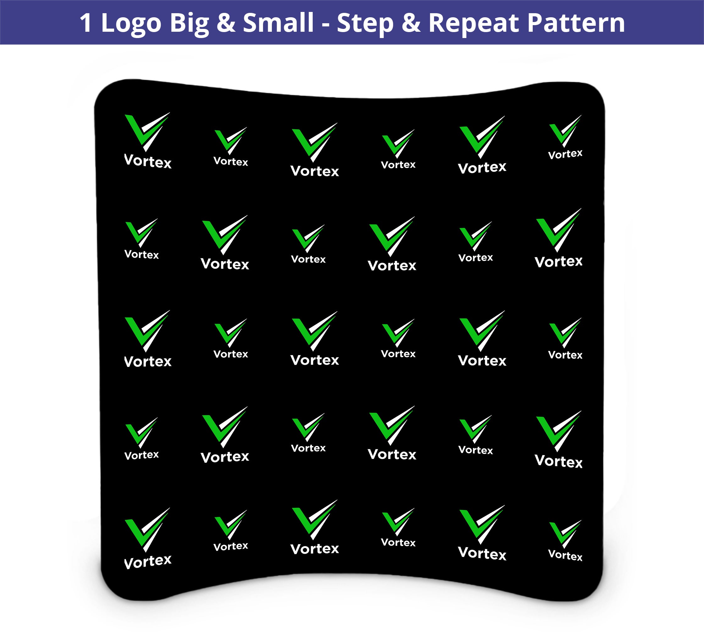 8 ft x 8 ft Step and Repeat Curved Pillow Case Backdrop
