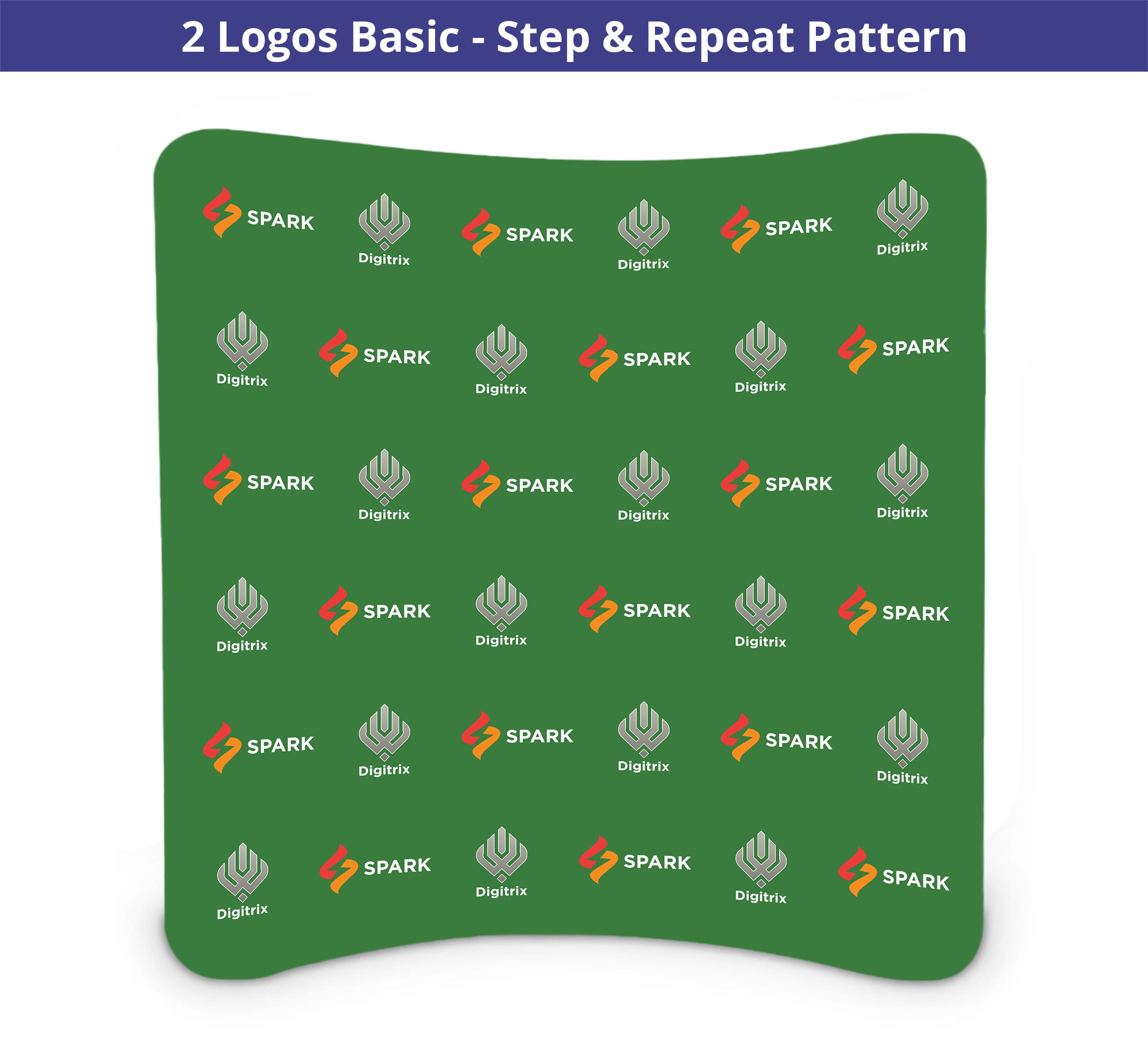 8 ft x 8 ft Step and Repeat Curved Pillow Case Backdrop
