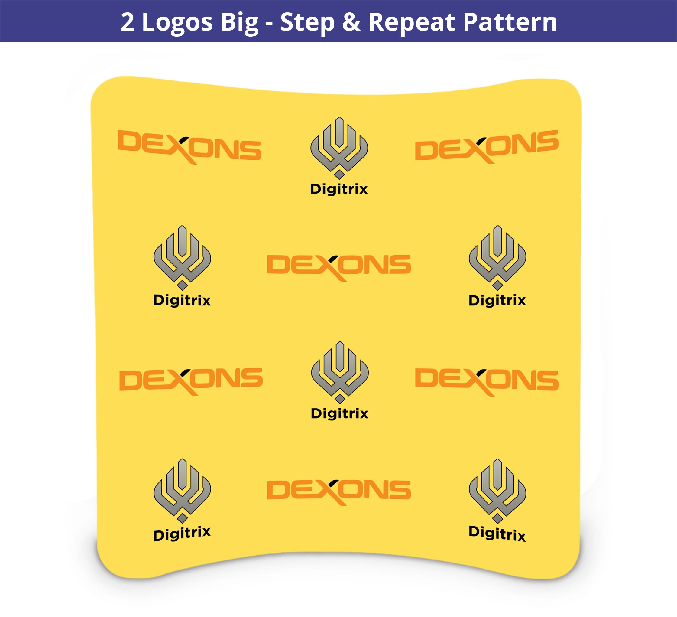 8 ft x 8 ft Step and Repeat Curved Pillow Case Backdrop