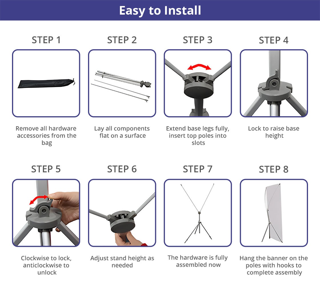 Buy X-Frame Banner Stands - Adjustable Banner Stand & Get 20% Off