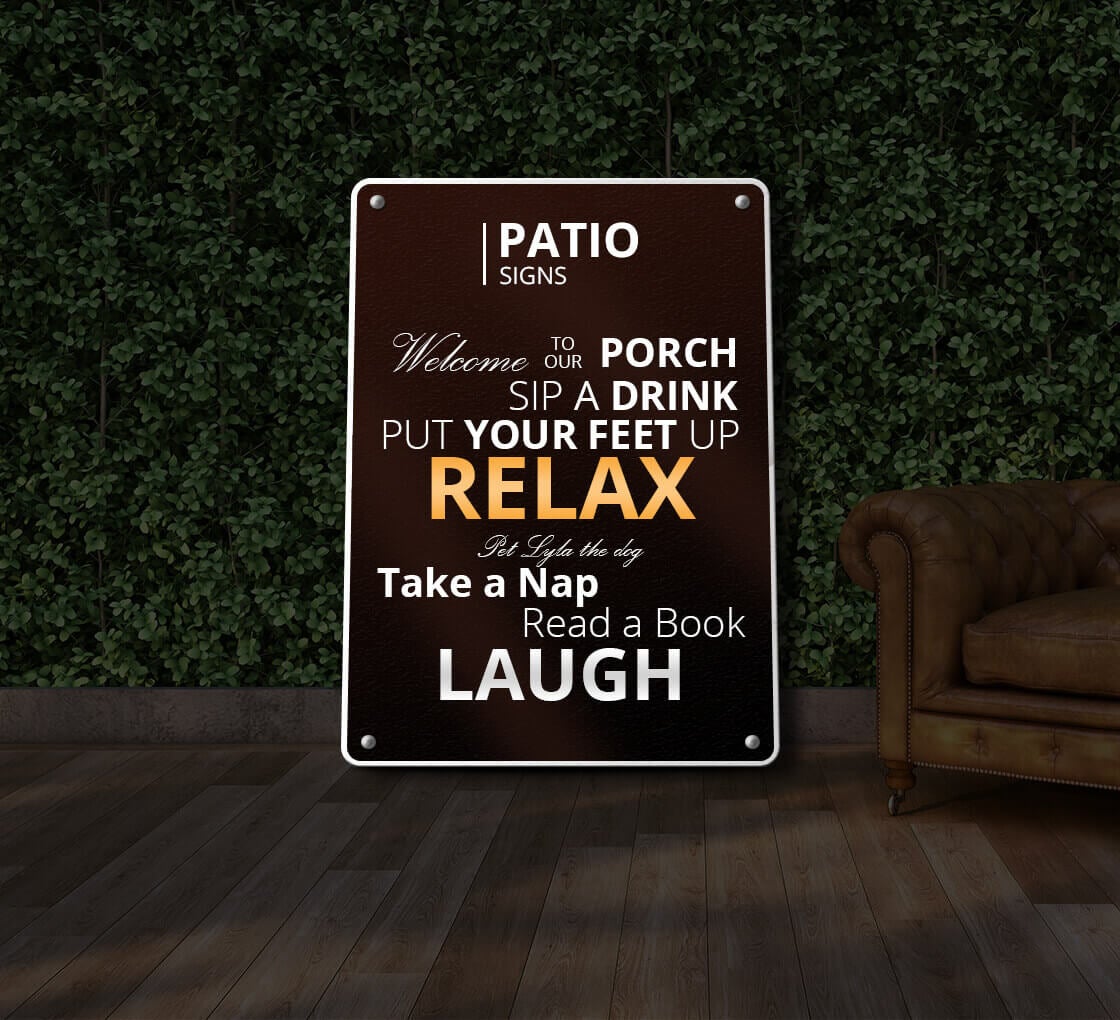 Custom Outdoor Patio Signs Aluminum Or Pvc Foam Board Patio Signs