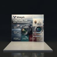 10ft Backlit Trade Show Display - LED Lightbox Display with Shelf