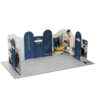 20ft Magnetic Modular Fabric Displays - U Shape Curved