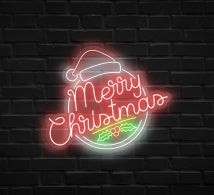 Merry Christmas Circle Neon Sign