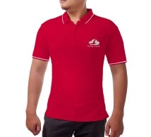 Men's Red Polo Shirt - Embroidered