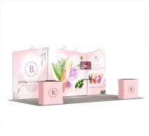20ft Inline Trade Show Booth – Tension Fabric Display with Podium
