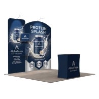 10ft Inline Trade Show Booth - Portable Backwall Display with Counter