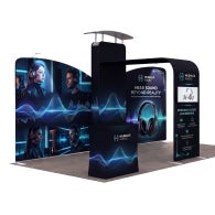 20ft Inline Trade Show Booth – Modular Package with Media Display
