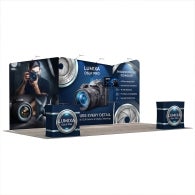 20ft Inline Trade Show Booth – Tension Fabric Display with Podium